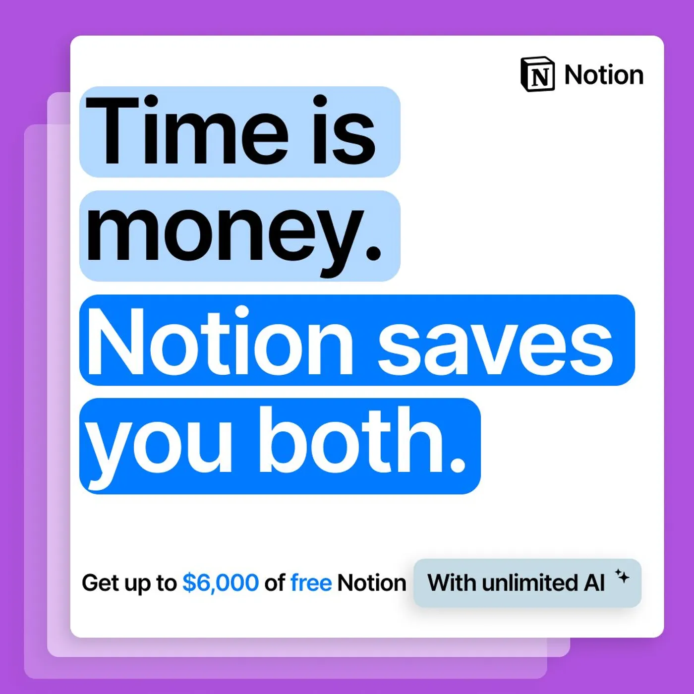 Ad example from Notion